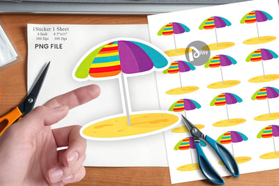 Beach Umbrella Sticker Sublimation artnoy 