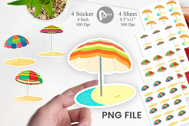 Beach Umbrella Sticker Sublimation artnoy 