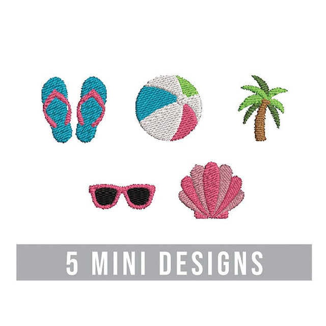 Beach Vacation Mini Embroidery Design Bundle Embroidery/Applique DESIGNS Creatively Embroidery 