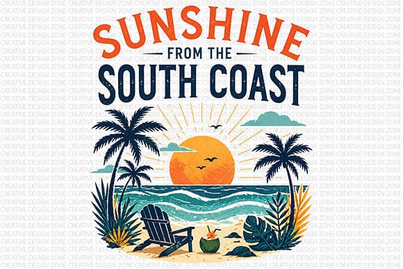 Beach Vacation PNG South Coast Coastal Lifestyle Digital Download SVG BillahCrafts 