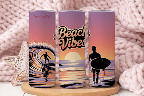 Beach Vibes 20oz Tumbler Wrap Sublimation DesignSVG 