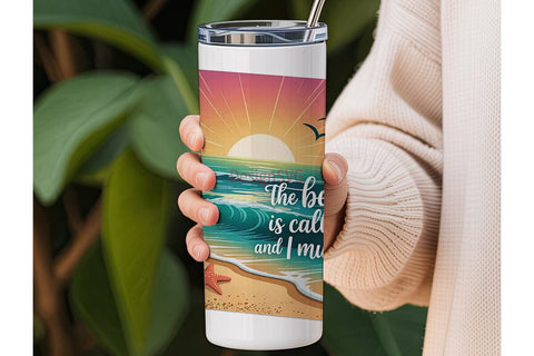 Beach Vibes 20oz Tumbler Wrap Sublimation DesignSVG 