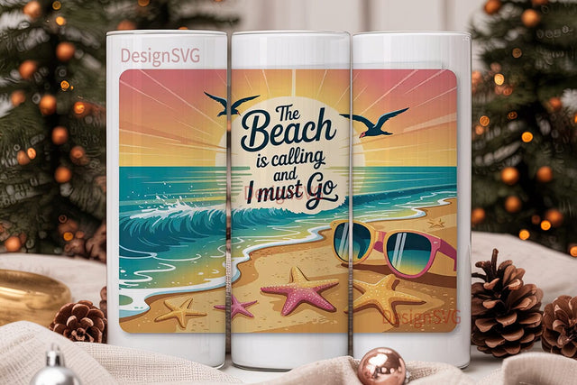 Beach Vibes 20oz Tumbler Wrap Sublimation DesignSVG 