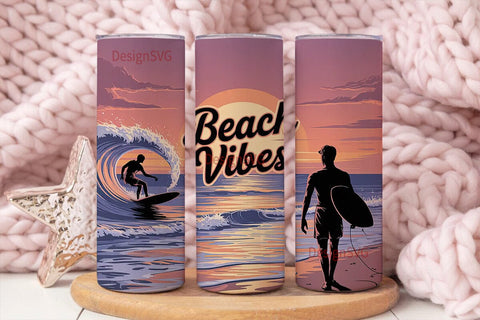 Beach Vibes 20oz Tumbler Wrap Sublimation DesignSVG 