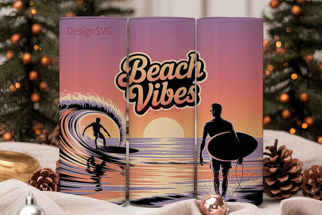 Beach Vibes 20oz Tumbler Wrap Sublimation DesignSVG 