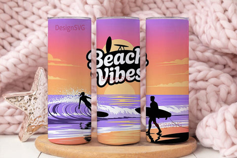Beach Vibes 20oz Tumbler Wrap Sublimation DesignSVG 