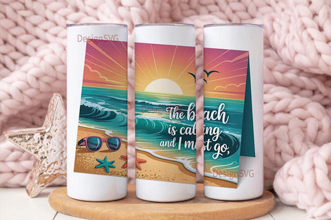 Beach Vibes 20oz Tumbler Wrap Sublimation DesignSVG 