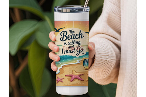 Beach Vibes 20oz Tumbler Wrap Sublimation DesignSVG 