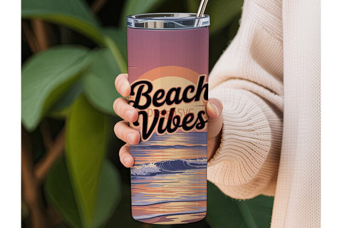 Beach Vibes 20oz Tumbler Wrap Sublimation DesignSVG 