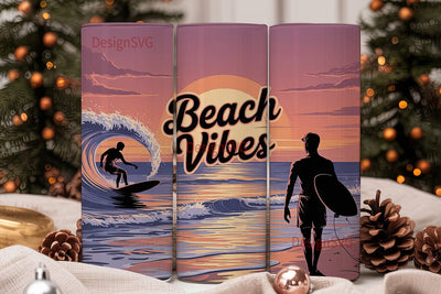 Beach Vibes 20oz Tumbler Wrap Sublimation DesignSVG 