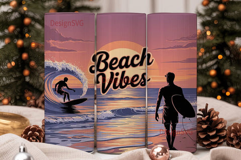 Beach Vibes 20oz Tumbler Wrap Sublimation DesignSVG 