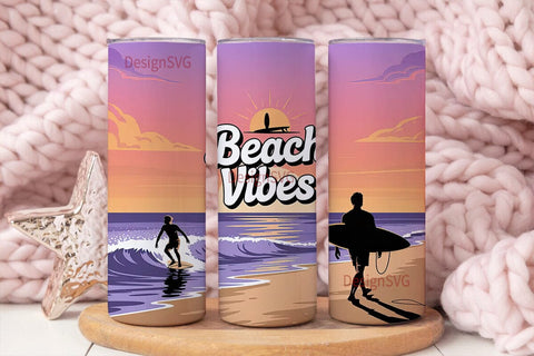 Beach Vibes 20oz Tumbler Wrap Sublimation DesignSVG 