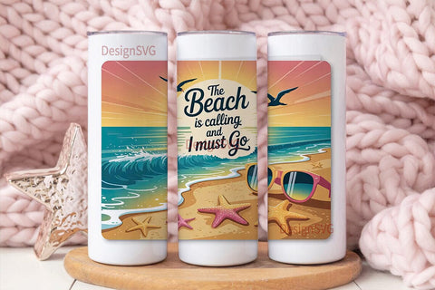 Beach Vibes 20oz Tumbler Wrap Sublimation DesignSVG 