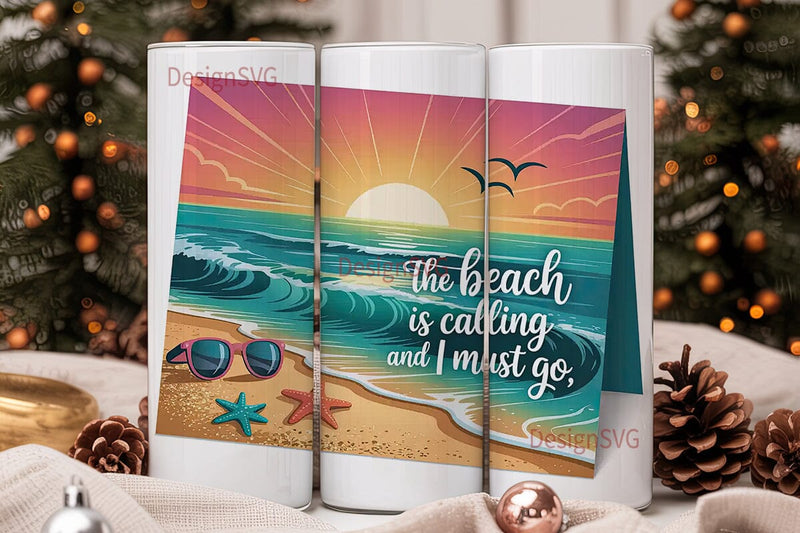 Beach Vibes 20oz Tumbler Wrap Sublimation DesignSVG 