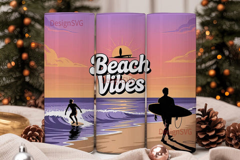 Beach Vibes 20oz Tumbler Wrap Sublimation DesignSVG 