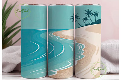 Beach Vibes 20oz Tumbler Wrap Sublimation PixelChick 