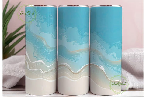 Beach Vibes 20oz Tumbler Wrap Sublimation PixelChick 