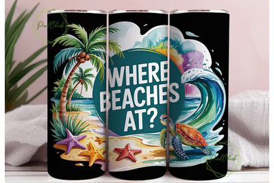 Beach Vibes 20oz Tumbler Wrap Sublimation PixelChick 