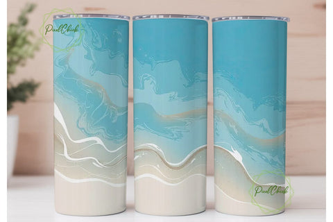 Beach Vibes 20oz Tumbler Wrap Sublimation PixelChick 