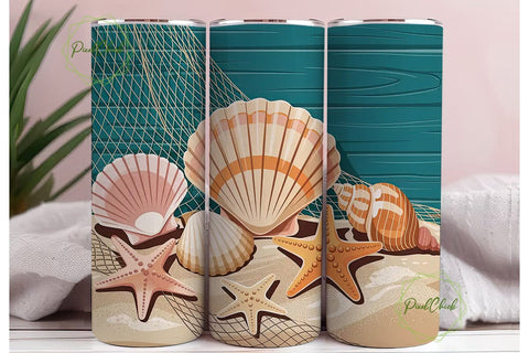 Beach Vibes 20oz Tumbler Wrap Sublimation PixelChick 