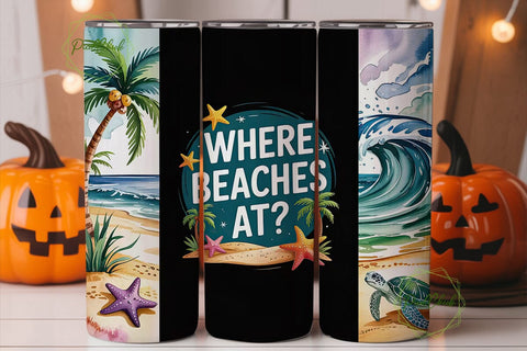 Beach Vibes 20oz Tumbler Wrap Sublimation PixelChick 