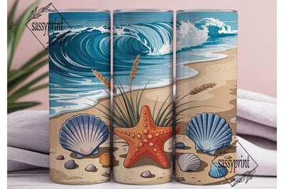 Beach Vibes 20oz Tumbler Wrap Sublimation sassyprint 