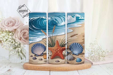 Beach Vibes 20oz Tumbler Wrap Sublimation sassyprint 