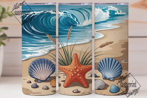 Beach Vibes 20oz Tumbler Wrap Sublimation sassyprint 