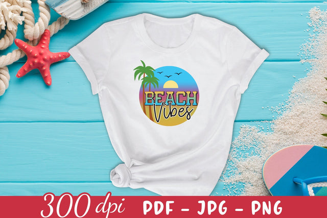 Beach Vibes PNG - Summer Sublimation Design Sublimation CraftLabSVG 