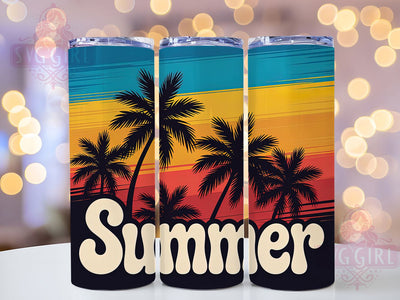 Beach Vibes Summer 20oz Tumbler, Summer Phrase Design, Tropical Coastal Illustration, Sublimation Tumbler Wrap, 20oz Tumbler, Fun Summer Gift, Bright Ocean Style Sublimation SvggirlplusArt 