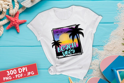 Beach Vibes, Summer Sublimation Design Sublimation CraftLabSVG 