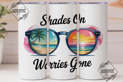 Beach Vibes Sunglasses 20oz Tumbler Wrap Sublimation sassyprint 