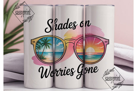 Beach Vibes Sunglasses 20oz Tumbler Wrap Sublimation sassyprint 