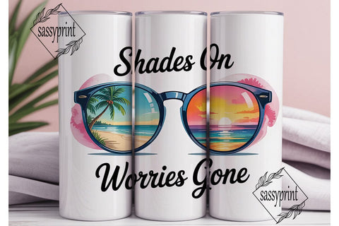 Beach Vibes Sunglasses 20oz Tumbler Wrap Sublimation sassyprint 