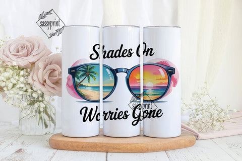 Beach Vibes Sunglasses 20oz Tumbler Wrap Sublimation sassyprint 