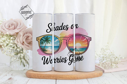 Beach Vibes Sunglasses 20oz Tumbler Wrap Sublimation sassyprint 