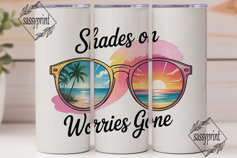 Beach Vibes Sunglasses 20oz Tumbler Wrap Sublimation sassyprint 