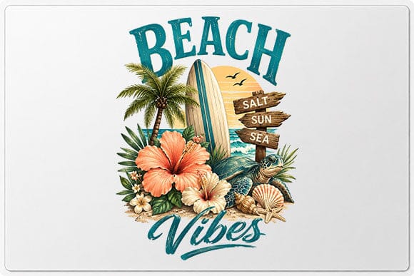 Beach Vibes Tropical Coastal Sublimation PNG Digital Download SVG BillahCrafts 