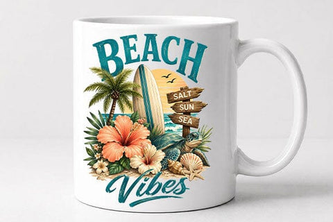 Beach Vibes Tropical Coastal Sublimation PNG Digital Download SVG BillahCrafts 