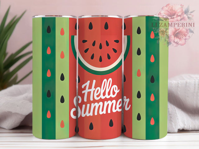Beach Vibes Watermelon Tumbler, Watermelon Design Gift, Tropical Theme Cup, Summer Season Present, Fruit Pattern Design, Beach Vibes Cup, Sublimation Template Sublimation Li Zamperini 