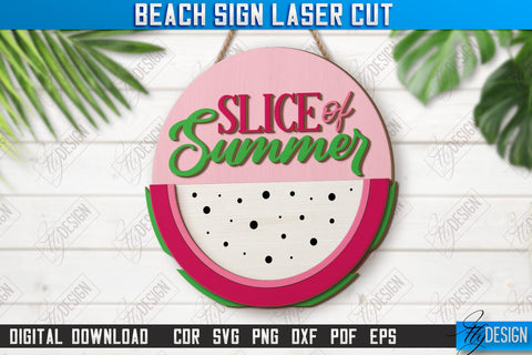 Beach Wall Signs Laser Cut Bundle | Summer Front Door Decor | Summer Vibe | CNC Files SVG Fly Design 