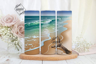 Beach Waves 20oz Tumbler Wrap Sublimation sassyprint 