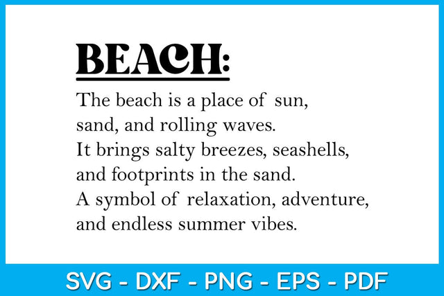 Beach Words SVG PNG PDF Cut File SVG Creativedesigntee 
