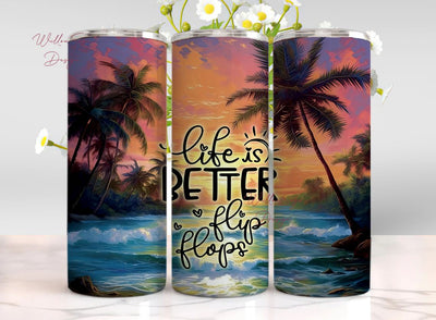 Beach Wrap, Summer Vibes, Seas the Day Sunset Tumbler Wrap, Beach Sunset, 20oz Skinny Tumbler, Straight and Tapered Designs, Sublimation Sublimation WillowSageDesign 