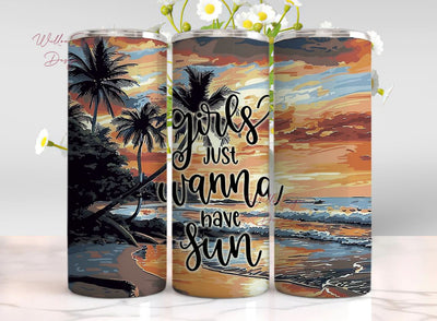 Beach Wrap, Summer Vibes, Seas the Day Sunset Tumbler Wrap, Beach Sunset, 20oz Skinny Tumbler, Straight and Tapered Designs, Sublimation Sublimation WillowSageDesign 