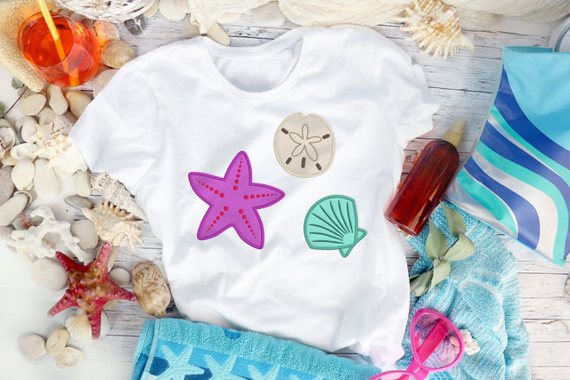 Beachcomber Applique Embroidery File Trio Set Embroidery/Applique DESIGNS Designed by Geeks 