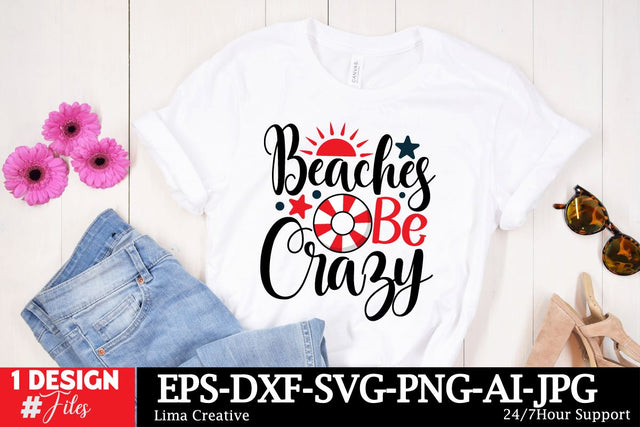 Beaches Be Crazy SVG Cut File, Summer T-shirt Design, Summer Sublimation PNG, Summer Sublimation Quotes , Summer SVG DEsign Bundle, Summer Graphic Illustration SVG Insomnia Std 