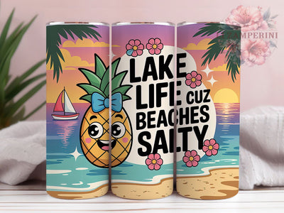 Beaches Be Salty Lake Life 20oz Tumbler, Beaches Be Salty, Sunset Beach Wrap, Summer Lake PNG, 20oz Skinny Tumbler, Funny Beach Sublimation, Summer Vacation Art, Coastal Lake Life Graphic Sublimation Li Zamperini 