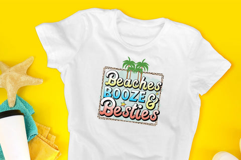 Beaches Booze & Besties, Summer Sublimation Design Sublimation CraftLabSVG 