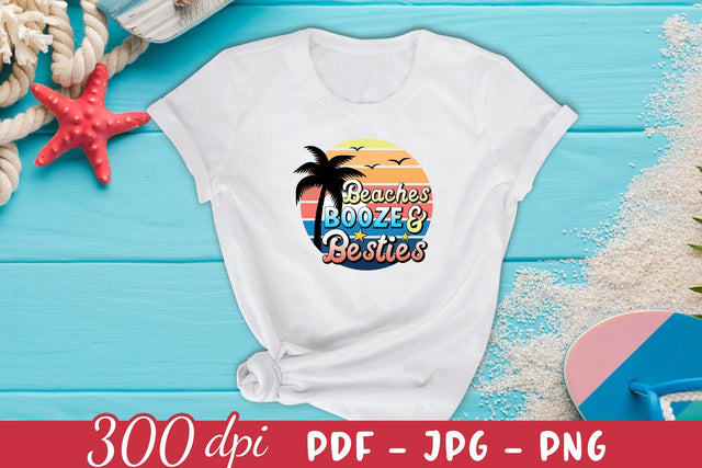 Beaches Booze & Besties | Summer Sublimation Sublimation CraftLabSVG 
